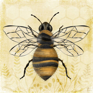 Honeybee Illustration | Botanical Wall Art | Nature Home Decor