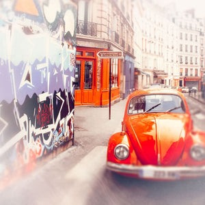 Red Vw Bug In Montmartre Paris | Travel And Landscape Photography Tracey Capone Photography
