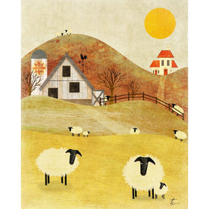 Sheep Farm Illustration | Rustic Home Decor | Nursery Home Decor Tracey Capone Photography