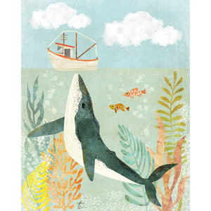 Whale Illustration | Nautical Home Decor | Sea Life Tracey Capone Photography