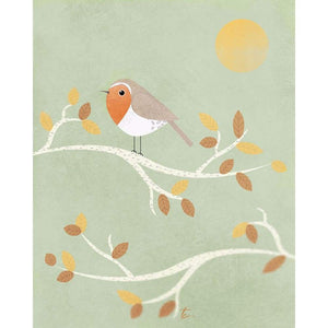 Winter Robin Illustration | Nature Themed Nursery Art Tracey Capone Photography