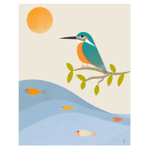 Illustration Of Kingfisher Bird Art For Nursery Walls Tracey Capone Photography